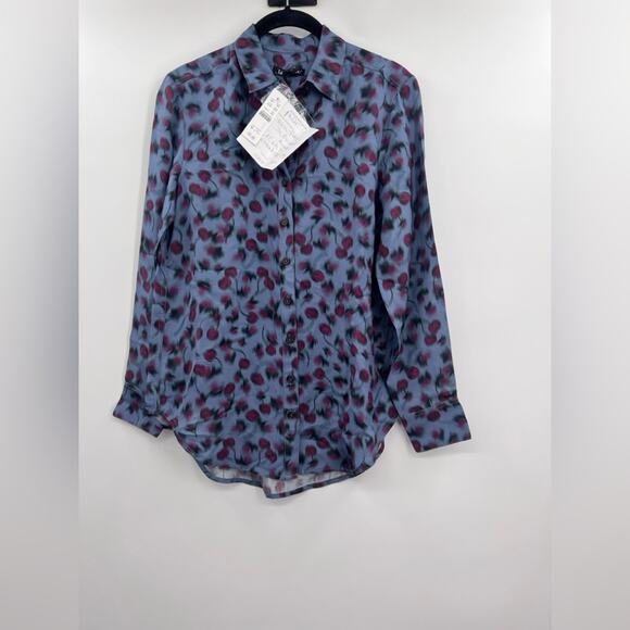 J.Crew Drapey button-up shirt in cherry-printed viscose twill - Picture 3 of 6